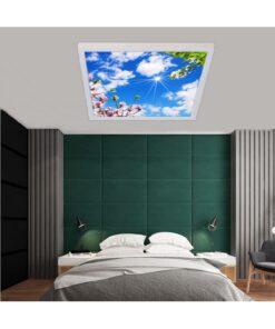 İlkbahar Gökyüzü Desenli Yatak Odası Avize, 60x60-54w, ebeveyn odası aydınlatma, yatak odası avize modelleri,yatak odası Ferah avize