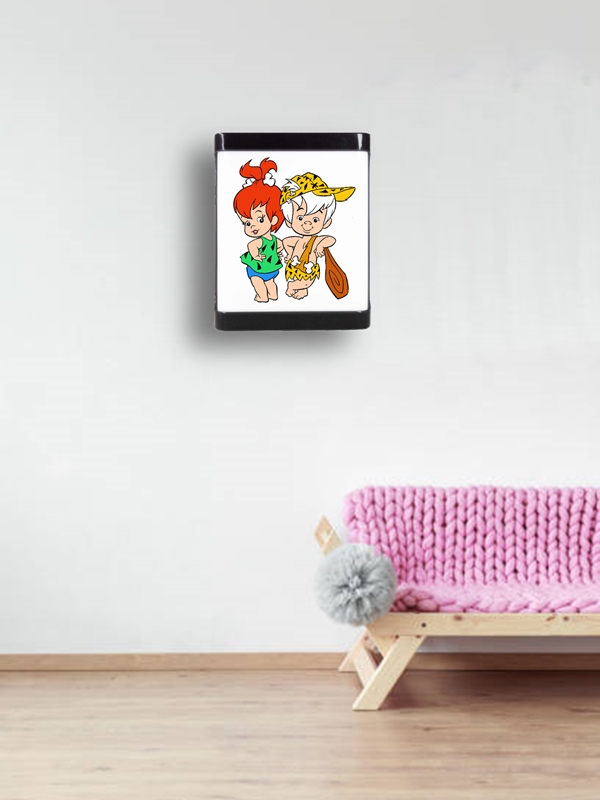 Taş Devri Bam Bam LED APLİK, Çocuk Odası Led Aplik, 24 Watt, Baskılı Led Gece Lambası, Kids Lamp