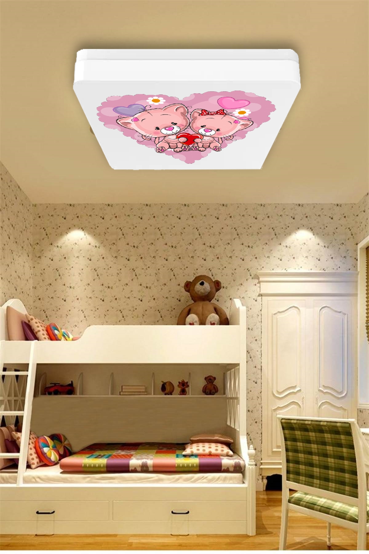 Lüks Çocuk Odası Avize 25watt-30cm x 30cm Lüks Led Aydınlatma, Ayıcıklar, çocuk avize modelleri, (Yeni) - Görsel 2