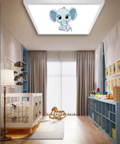 Alternative view of Yavru Fil Çocuk odası avize modelleri, 60x60 baskılı kare avize, 54wat led tavana model