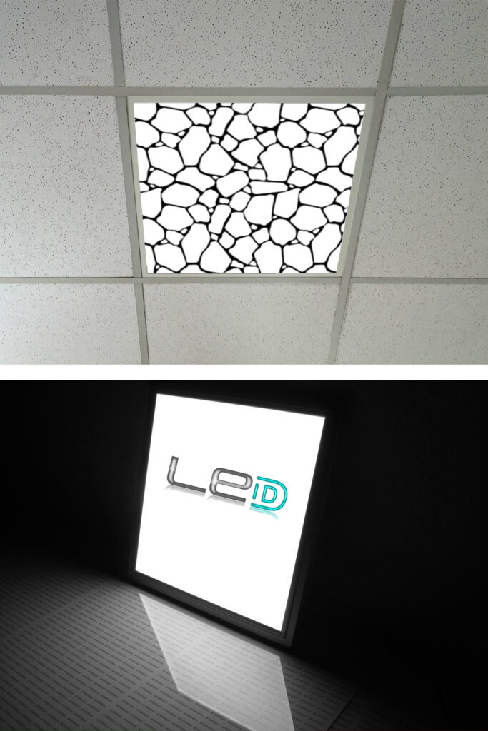 Asma Tavan Led Paneli, 60cm x 60cm, sıva altı led ışık, Uv baskı avize, Kare ama tavan aydınlatma, ofis tavan ledi, Gökyüzü Panel 50W desenli aydınlatma