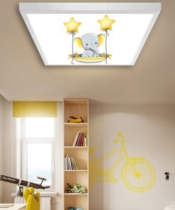 Star Fil Çocuk odası avize modelleri, 60x60 baskılı kare avize, 54wat led tavana model