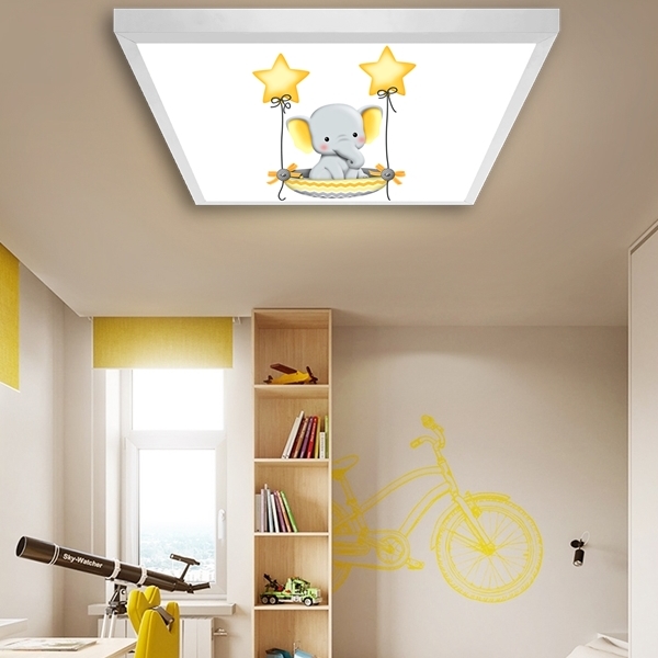 Star Fil Çocuk odası avize modelleri, 60x60 baskılı kare avize, 54wat led tavana model