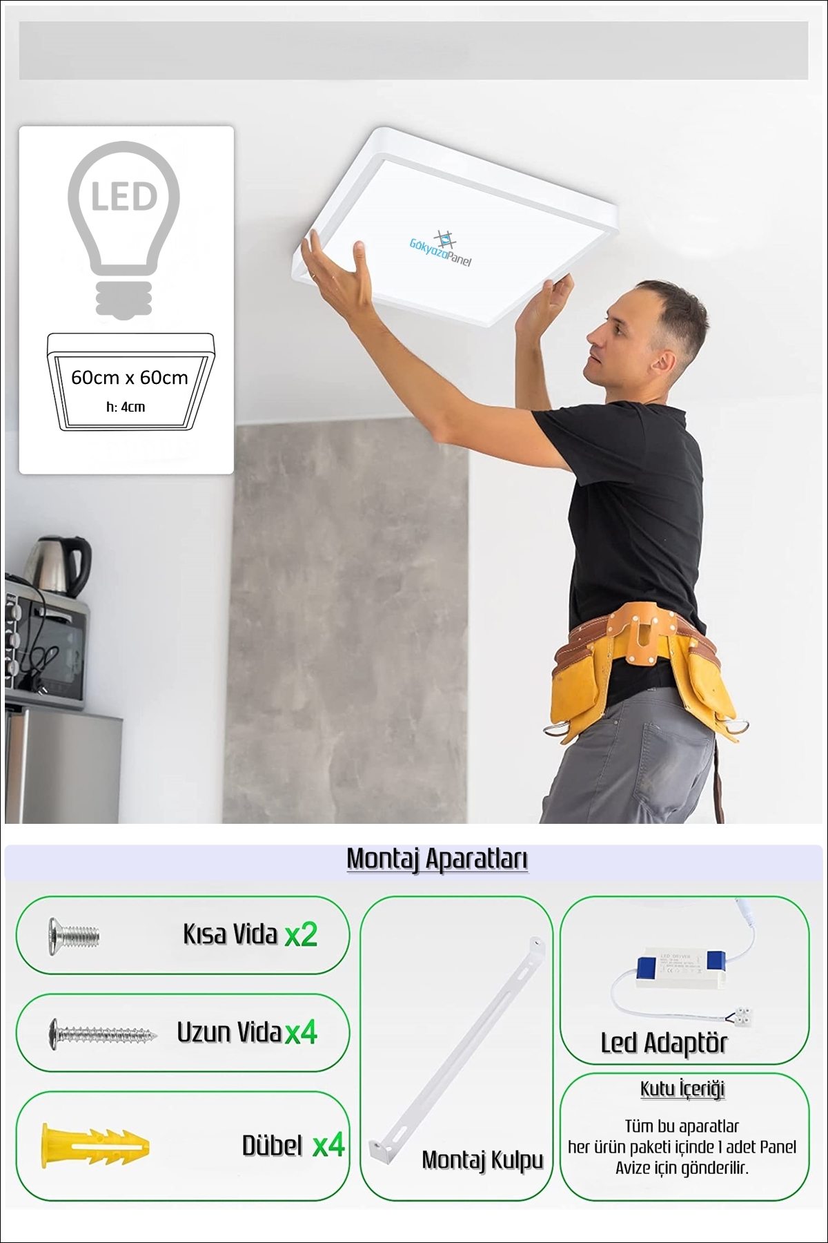 Çiçekli 60x60 Yatak odası avize modelleri, baskılı kare avize, 54wat led tavana model - Görsel 4