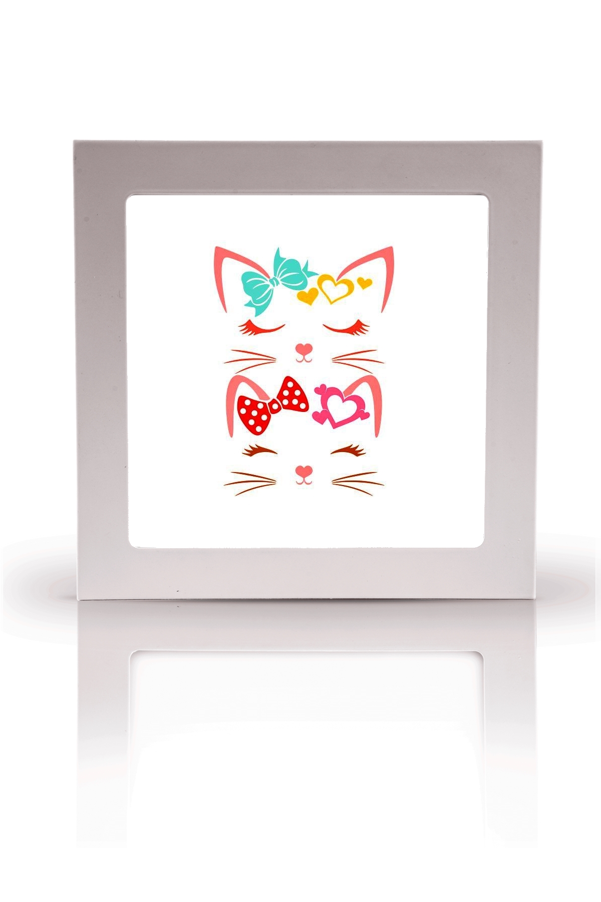 Uyuyan Kediler Çocuk odası avize modelleri, 60x60 baskılı kare avize, 54wat led tavana model - Görsel 3
