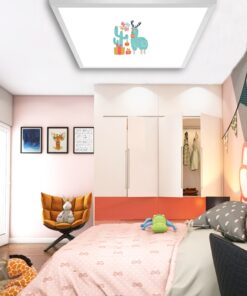 Alternative view of Mavi Lama Çocuk odası avize modelleri, 60x60 baskılı kare avize, 54wat led tavana model