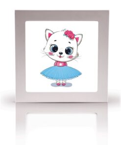 Alternative view of Kedi Çocuk odası avize modelleri, 60x60 baskılı kare avize, 54wat led tavana model