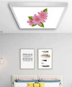 Çiçekli 60x60 Yatak odası avize modelleri, baskılı kare avize, 54wat led tavana model