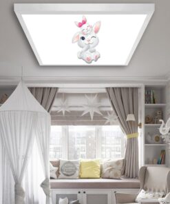 Tavşanlar Çocuk odası avize modelleri, 60x60 baskılı kare avize, 54wat led tavana model