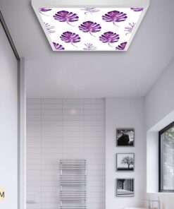 Alternative view of Mor Yapraklar Banyo avize modelleri, 60x60 baskılı wc kare avize, 54wat led tavana model