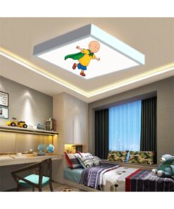 Caillou 60x60 Çocuk odası avize modelleri, baskılı çocuklar için kare avize, 54wat led tavana model