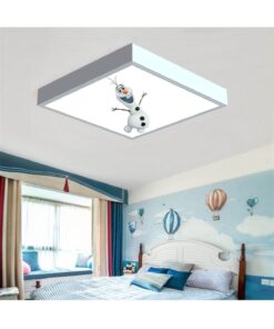 Olaf 60x60 Çocuk odası avize modelleri, baskılı çocuklar için kare avize, 54wat led tavana model