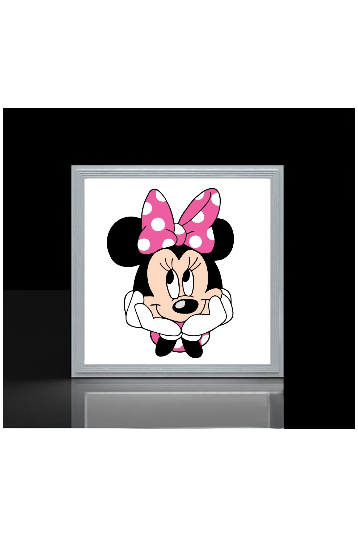 Minnie Mouse 60x60 Çocuk odası avize modelleri, 54wat led, tavana model avize,çocuklar için kare avize - Görsel 2