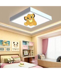 Aslan Kral 60x60 Çocuk odası avize modelleri, 54wat led, tavana model avize, çocuklar için kare avize