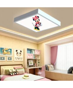 Minnie Mouse 60x60 Çocuk odası avize modelleri, 54wat led, tavana model avize, baskılı çocuklar için kare avize