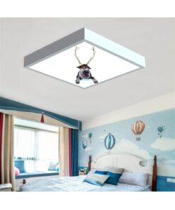 Frozen Geyik 60x60 Çocuk odası avize modelleri, baskılı çocuklar için kare avize, 54wat led tavana model