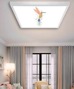 Ağaçkakan Oturma odası avize modelleri, 60x60 baskılı kare Salon avize, 54wat led tavana model