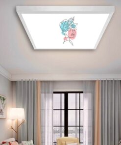 Soyut Sanat Oturma odası avize modelleri, 60x60 baskılı kare Salon avize, 54wat led tavana model