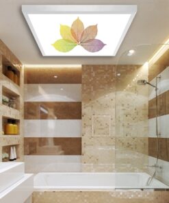 Şık Yapraklar Banyo avize modelleri, 60x60 baskılı wc kare avize, 54wat led tavana model