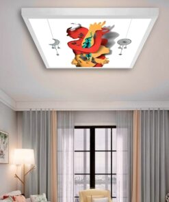 3D Sanat Oturma odası avize modelleri, 60x60 baskılı kare Salon avize, 54wat led tavana model