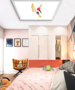 Alternative view of Hummingbird Çocuk odası avize modelleri, 60x60 baskılı kare avize, 54wat led tavana model