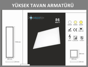 86watt,yüksek tavan armatürü