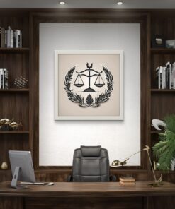 Avukat Ofis Led Tablo - Adaled Terazisi– 60x60 cm | Sıva Üstü Montajlı, Tak-Çalıştır Sistem