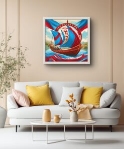 Trabzon ve Spor Tekne Led Tablo – 60x60 cm | Sıva Üstü Montajlı, Tak-Çalıştır Sistem, Arapuarlı