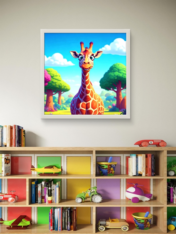 Doğadaki Zürefa Led Tablo – 60x60 cm | Sıva Üstü Montajlı, Tak-Çalıştır Sistem, Arapuarlı - Görsel 5