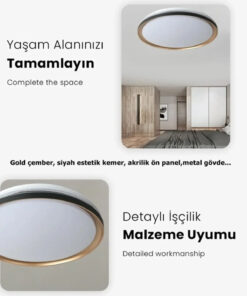 LED’li Tavan Armatür – 45 Watt – Beyaz Işık – 7000K – 50 cm Yuvarlak Modern Avize – 4150 Lümen Güçlü Aydınlatma