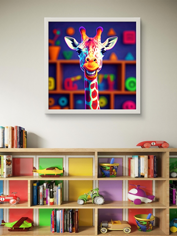 Renkli Zürefa Led Tablo – 60x60 cm | Sıva Üstü Montajlı, Tak-Çalıştır Sistem, Arapuarlı