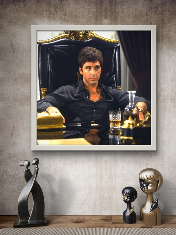 Tony Montana Led Tablo – 60x60 cm | Sıva Üstü Montajlı, Tak-Çalıştır Sistem