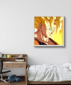 Dragon Ball Z Led Tablo – 60x60 cm | Sıva Üstü Montajlı, Tak-Çalıştır Sistem, Arapuar Anahtarlı