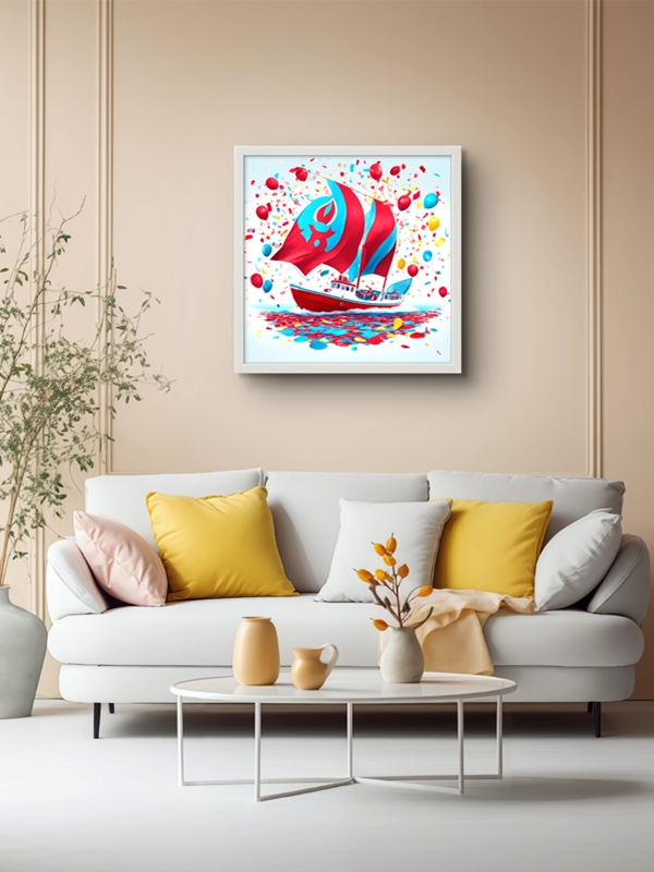 Trabzon ve Spor Yelkenli Led Tablo – 60x60 cm | Sıva Üstü Montajlı, Tak-Çalıştır Sistem, Arapuarlı - Görsel 5