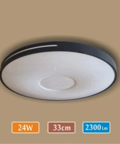 LED Tavan Armatür - Siyah Tabak Model Yuvarlak Avize – 24 Watt – 33 cm Yuvarlak Modern Avize – 2300 Lümen Led Aydınlatma