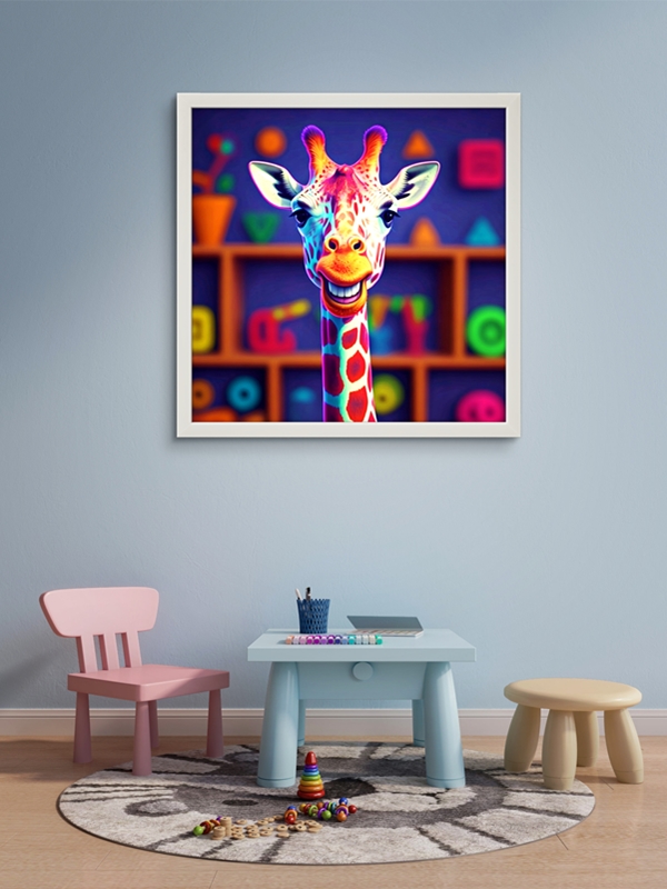 Renkli Zürefa Led Tablo – 60x60 cm | Sıva Üstü Montajlı, Tak-Çalıştır Sistem, Arapuarlı - Görsel 3