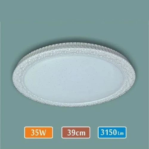 LED Tavan Armatür - Yağmur Desen Avize – 35 Watt – 40 cm Yuvarlak Modern Avize – 3150 Lümen Güçlü Aydınlatma