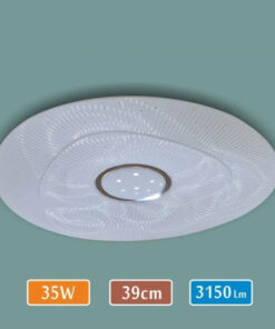 LED Tavan Armatür - Geometrik Desen – 35 Watt – 40 cm Yuvarlak Modern Avize – 3150 Lümen Güçlü Aydınlatma