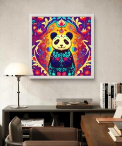 Polarlı Panda Led Tablo – 60x60 cm | Sıva Üstü Montajlı, Tak-Çalıştır Sistem, Arapuarlı