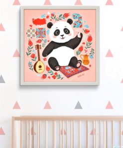 Türk Kültürü Panda Led Tablo – 60x60 cm | Sıva Üstü Montajlı, Tak-Çalıştır Sistem, Arapuarlı