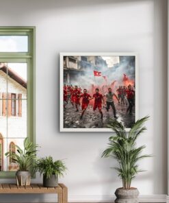 Milli Ruh Futbol Led Tablo – 60x60 cm | Sıva Üstü Montajlı, Tak-Çalıştır Sistem, Arapuarlı