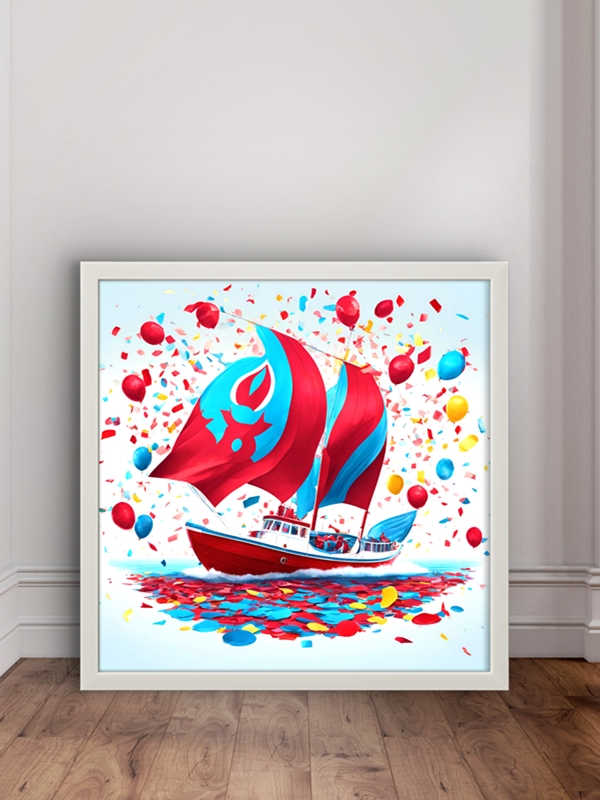 Trabzon ve Spor Yelkenli Led Tablo – 60x60 cm | Sıva Üstü Montajlı, Tak-Çalıştır Sistem, Arapuarlı - Görsel 2