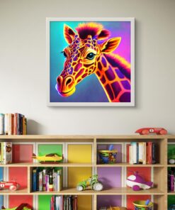 Alternative view of Neon Baskılı Zürefa Led Tablo – 60x60 cm | Sıva Üstü Montajlı, Tak-Çalıştır Sistem, Arapuarlı