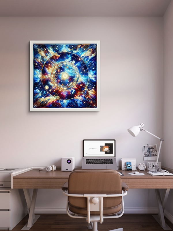 Derin Uzay Anomali Led Tablo – 60x60 cm | Sıva Üstü Montajlı, Tak-Çalıştır Sistem, Arapuarlı - Görsel 5