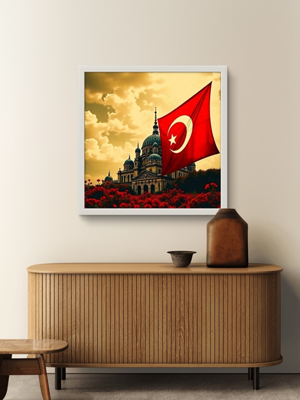 Türk Bayrağı, Cami Led Tablo – 60x60 cm | Sıva Üstü Montajlı, Tak-Çalıştır Sistem - Görsel 4