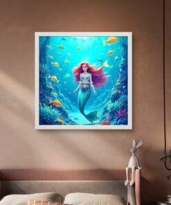 Denizin Kızı Çocuk Odası Led Tablo – 60x60 cm | Sıva Üstü Montajlı, Tak-Çalıştır Sistem, Arapuarlı