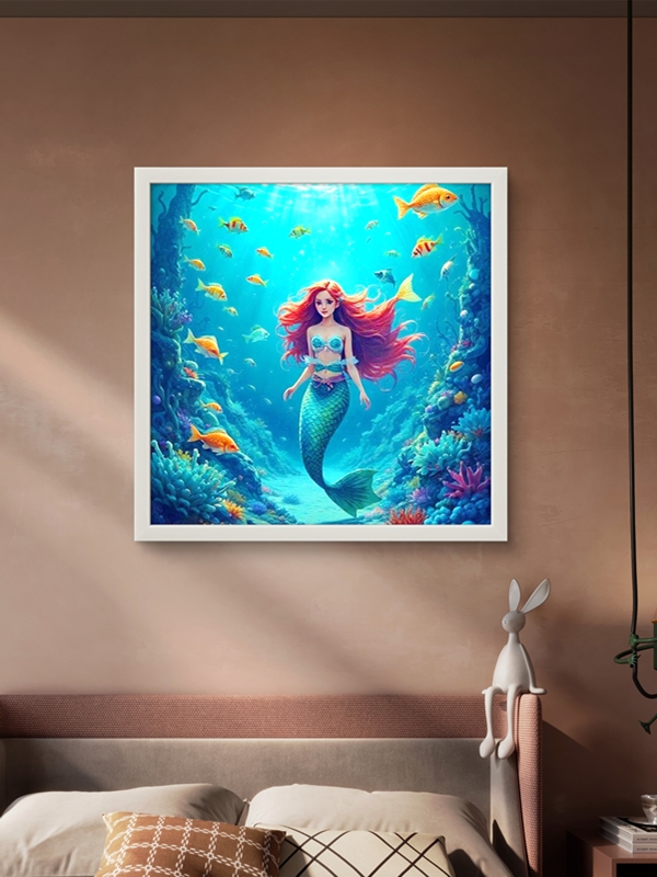 Denizin Kızı Çocuk Odası Led Tablo – 60x60 cm | Sıva Üstü Montajlı, Tak-Çalıştır Sistem, Arapuarlı