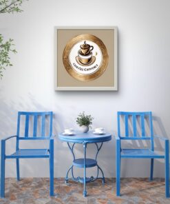 Alternative view of Kafe Tablo, Cafeteria Retro Led Tablo – 60x60 cm | Sıva Üstü Montajlı, Tak-Çalıştır Sistem