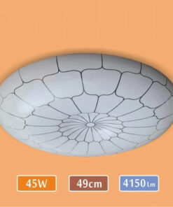 LED Tavan Armatür - Çiçek Desenli Yuvarlak Avize - 4150 Lümen Güçlü Aydınlatma – 45 Watt – 50 cm Yuvarlak Modern Avize – 6500K – Beyaz Işık