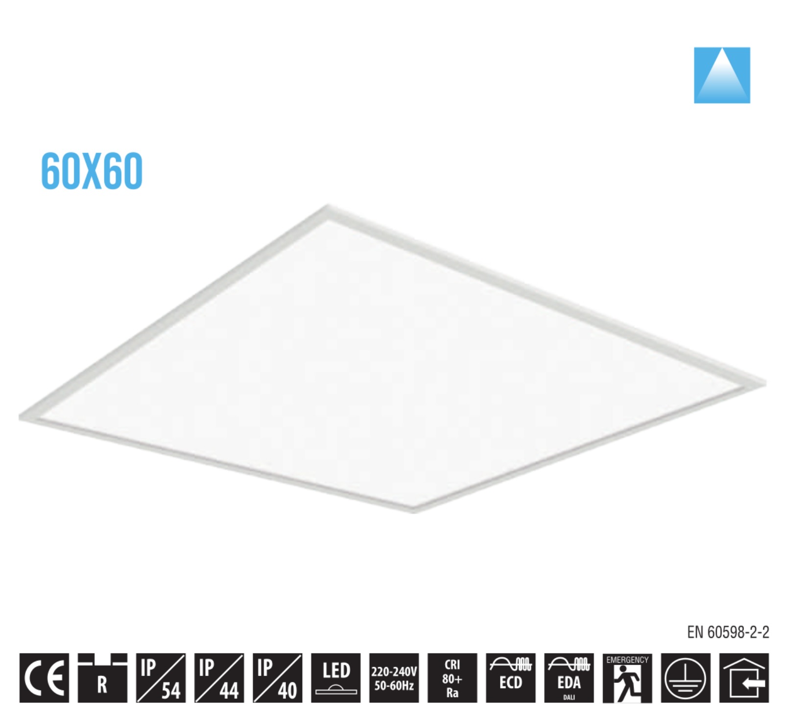 Gökyüzü Panel Sıva Üstü LED Aydınlatma Armatürü 60x60 40W 220Volt Opal Difrüzör 6500K Beyaz Işık Aydınlatma